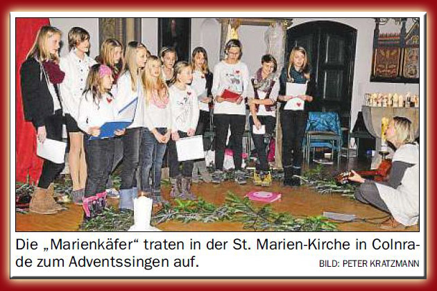 St. Marien Kirchengemeinde Colnrade-Heiligenloh Adventssingen mit den Marienkäfer