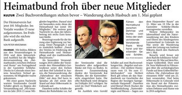 Heimatbund Jahreshauptversammlung