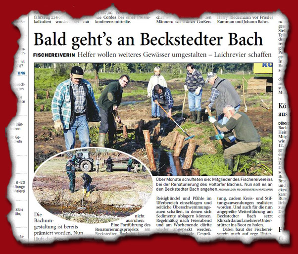 Fischereiverein Colnrade - Renaturierung Beckstedter Bach