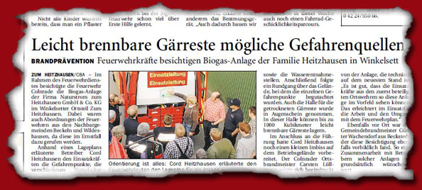 Feuerwehr Colnrade besichtigt Biogasanlage in Heitzhausen Gemeinde Winkelsett