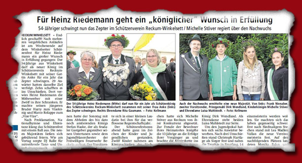 Schützenfest 2014 vom Schützenverein Reckum Winkelsett