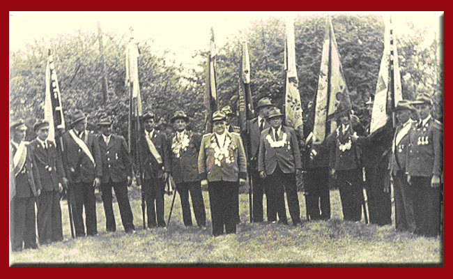 1. Schützenfest nach dem zweiten Weltkrieg mit den Nachbarvereinen Bühren, Winkelsett, Lüerte, Beckstedt